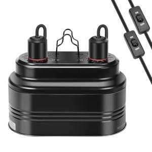 FMATOZ Dual Reptile Light Fixture Max 160W Each Heat Lamp Fixture Fits Heating Lamp Terrarium Light UVB Light for Lizards Turtles Snakes Terrarium Habitat