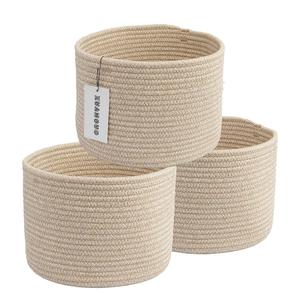 Baskets, Set of 3 for Home, Office, Dorm Room, Living Room, Bedroom, Bathroom, Nursery Storage and Organization (14x13x5in/11x11x5in/10x10x5in)