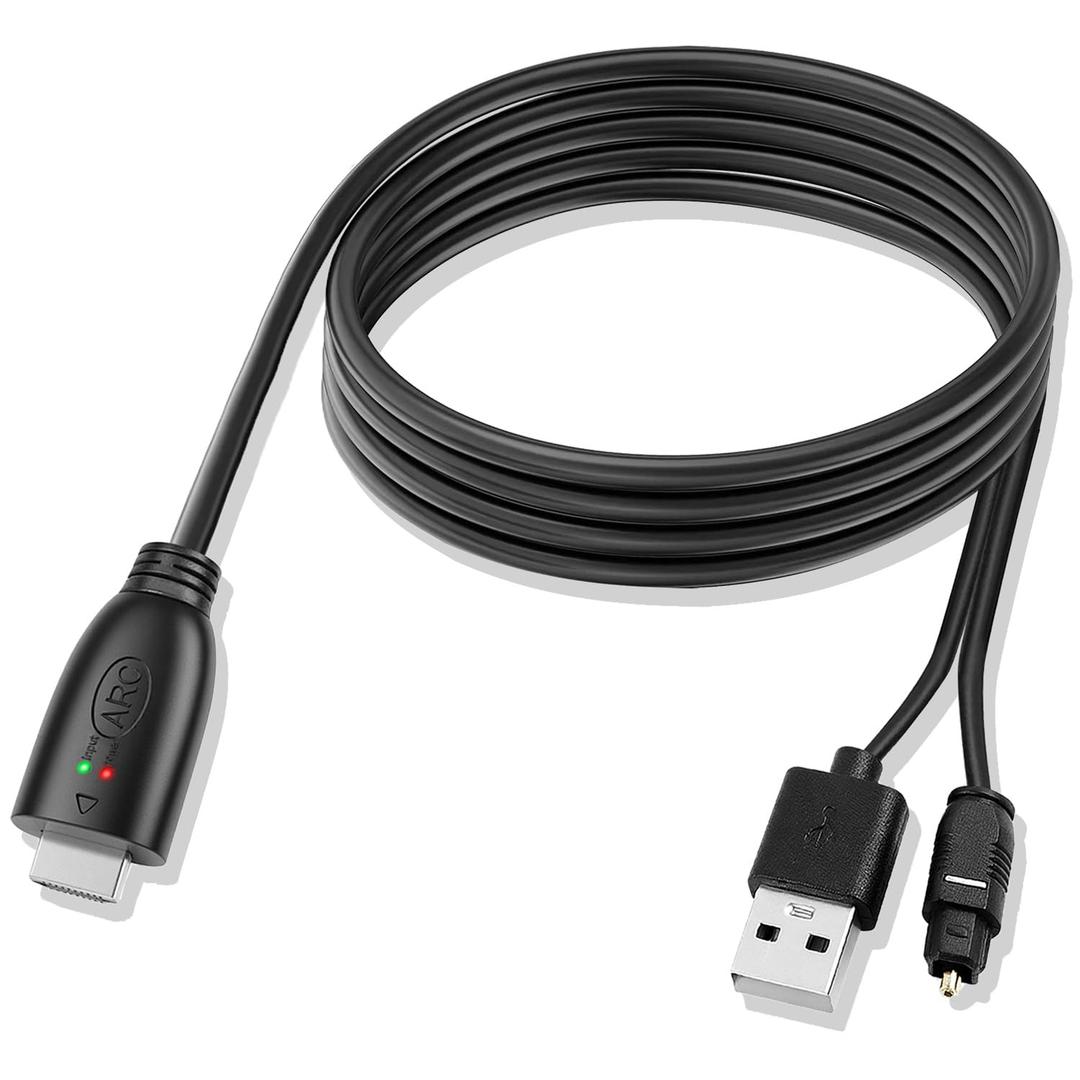 192KHz HDMI ARC to Optical Audio Adapter, HDMI ARC Cable for Soundbar to TV, Plug & Play Optical Audio to HDMI A RC Converter, Optical Audio Splitter Support for PCM/LPCM/Dolby 5.1/DTS 5.1[No CEC]