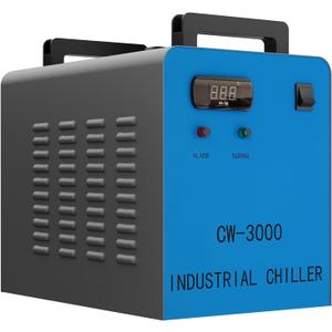 OMTECH 9L Industrial Water Chiller 2.6gpm CW-3000 Water Cooler for 40W K40 CO2 Laser Engraving & Cutting Machines, Water Cooling System Radiates 50W of Heat per Degree C