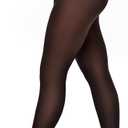 SINOPHANT Fleece Lined Tights for Women, Fake Translucent Warm Pantyhose Sheer Thick Tights for Winter (Medium, Black Sheer-coffee)