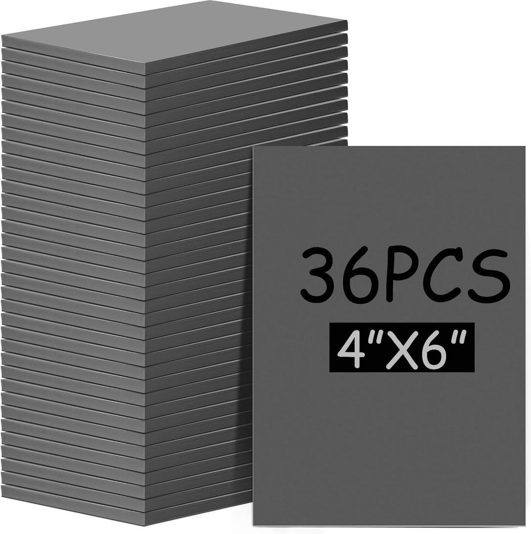 MotiMind 36 Pcs Gray Linoleum Block Rubber Stamp Carving Blocks Soft Linocut Blocks for Printmaking DIY Art Craft Projects and Scrapbooking (4 x 6 x 0.12 Inch)