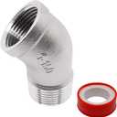 1PCS 45 Degree Elbow Fittings, 1" NPT Male Pipe to 1" NPT Female 304 Stainless Steel Pipe Fitting, Connector Coupler Apply to Outdoor/Garden/Industrial