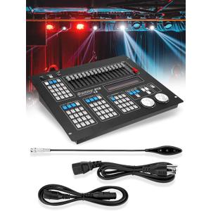 DMX512 Controller, 512 Channel DMX DJ Light Controller with LCD Display, DMX DJ Stage Lighting Console Board Ideal for Show, Party, KTV, Bar