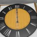 24 inch Large Thickened Frame Metal Large Wall Clock, Black Wall Clock with Hook, Battery Powered, Round Silent Roman Numeral Wall Clocks for Living Room, Kitchen, Bedroom, Home Decor