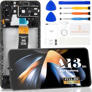 for Samsung Galaxy A13 5G LCD Screen Replacement for Samsung A13 5G Screen Replacement A13 5G LCD Display A136 Touch Digitizer Assembly SM-A136U Repair Kits with Frame(Not Fit A136B/4G Version)