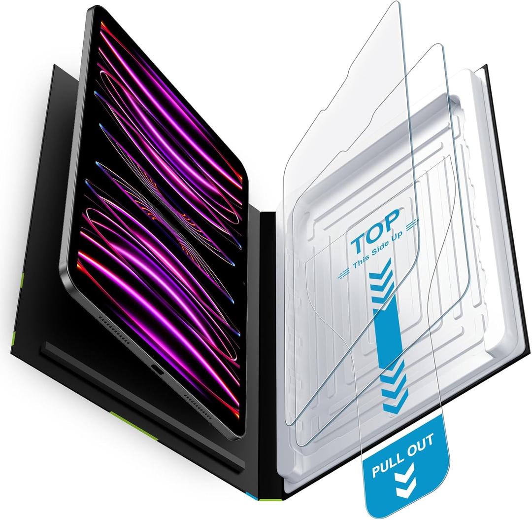 Mothca 2 Pack Matte Glass Screen Protector for iPad Pro 12.9-inch 6th/5th/4th/3rd Generation (2022/2021/2020/2018) with Quick Installation Tray, Anti-Glare & Anti-Fingerprint Tempered Glass