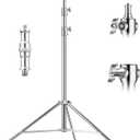 soonpho 110"Stainless Heavy Duty Light Stand, Photography C Stand & Adapter
2.8M Spring Cushioned Studio Stand with 1/4" to 3/8" Universal Adapter for Strobe Monolight, Softbox, Reflector