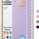 Timart 2026 Planner, Weekly and Monthly Planner, January 2026 - December 2026, Hardcover 2026 Calendar Planner Book with Tabs, Inner Pocket For Women, Perfect for Office School Home, A4(8.5" x11")-Purple