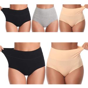 UMMISS Womens Underwear,Cotton High Waist Underwear for Women Full Coverage Soft Comfortable Briefs Panty Multipack (X-Large)