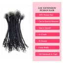 100% Real Human Hair 0.4cm Width 8 Inch Loc extensions Human Hair with Ends 30 Strands per pack Full Handmade Dreadlock Extensions Can be dyed and bleached for Men Women Kids