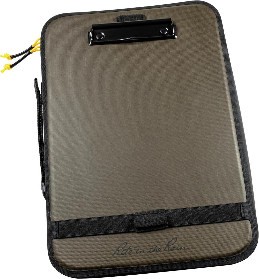 Rite in the Rain Monsoon Command Desk, 13 x 9.7, Zippered and Water Resistant TPU Fabric, Side Handle (No. 298) (Green & Black)