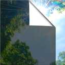 Coavas One Way Privacy Window Film, Sun Blocking Reflective Window Film See Out Not in, Heat Control Window Tint for Home, Anti UV Static Cling for Windows Office Door (Black, 23.6 Inch X 6.5 Feet)