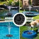 SEIRMEP Solar Fountain Pump with Spray Height Adjustment, Upgrade Glass Solar Bird Bath Fountains with 6 Nozzles, Outdoor Solar Water Fountain Pump for Bird Bath, Garden, Pool, Pond