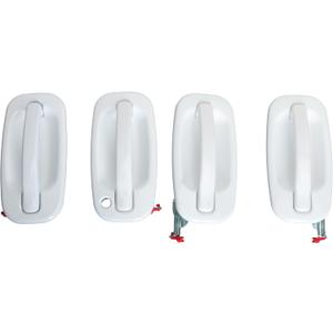 4Pcs Olympic White Exterior Door Handle Fit for Chevrolet Silverado for Avalanche for Suburban for Tahoe, for Sierra for Yukon Fit for Cadillac Escalade, Outside Door Handles GM1310129