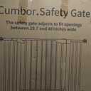 Cumbor 29.7-48" Baby Gate for Stairs, Mom's Choice Awards Winner-Dog Gate for Doorways, Auto Close Safety Pet Gate for Dogs Indoor, Easy Install Pressure Mounted Child Gate with Walk Thru Door, Black