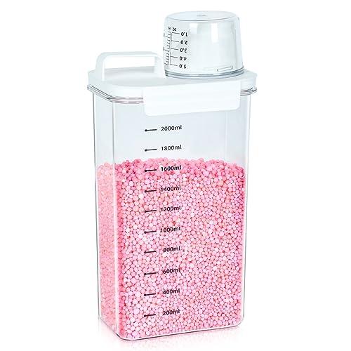 Tokokimo Laundry Powder Dispenser, Laundry Detergent Dispenser for Laundry Room Organization and Storage, Laundry Beads Container, Suitable for Scent Beads, Washing Powder