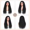 Curly Headband Wig 26 Inch Long Curly Synthetic Headband Wigs for Women Glueless None Lace Front Deep Wave Wigs Wear and Go Wet and Wavy Headband Half Wigs for Daily Party Use