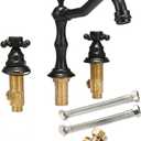 Antique 3 Holes 2 Knobs Tub Spout Basin Bathroom Sink Waterfall Faucet Widespread Hot Cold Mixer Tap - ( Color: 04 )