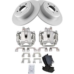 TRQ Rear Brake Calipers Ceramic Pads Rotors Compatible with 300 Challenger Charger Magnum