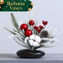 Flower Frog Vase Kit, Ikebana Flower Arrangement, Ceramic Water Drop Flower Pot & Flower Frog, Flower Arrangement Vase Kit (Dark Brown Small Size)