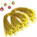 Christmas Ornament Hangers String 200 Pcs Ornament Hooks Ornament Anchor Gold Ribbon Precut Hanging Ropes with Snap Fasteners for Christmas Tree Thanksgiving Holiday Party Hanging Decoration