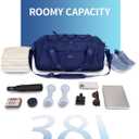 Sportsnew Gym Bag for Women with Shoe Compartment Wet Pocket and Yoga Mat Holder,Mens Duffel Bag for Travel with Laptop Compartment,Weekender Overnight Carry On Bag for Men(Blue Patent Pending)