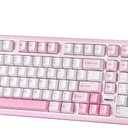 YUNZII B98 PRO QMK/VIA Wireless Mechanical Gaming Keyboard, 96% Layout with Numpad and Cute Cat Knob, BT/2.4G/USB-C, Pre-Lubed Switch Hot Swap Gasket, RGB for Win/Mac (Pink, Candy Linear Switch)