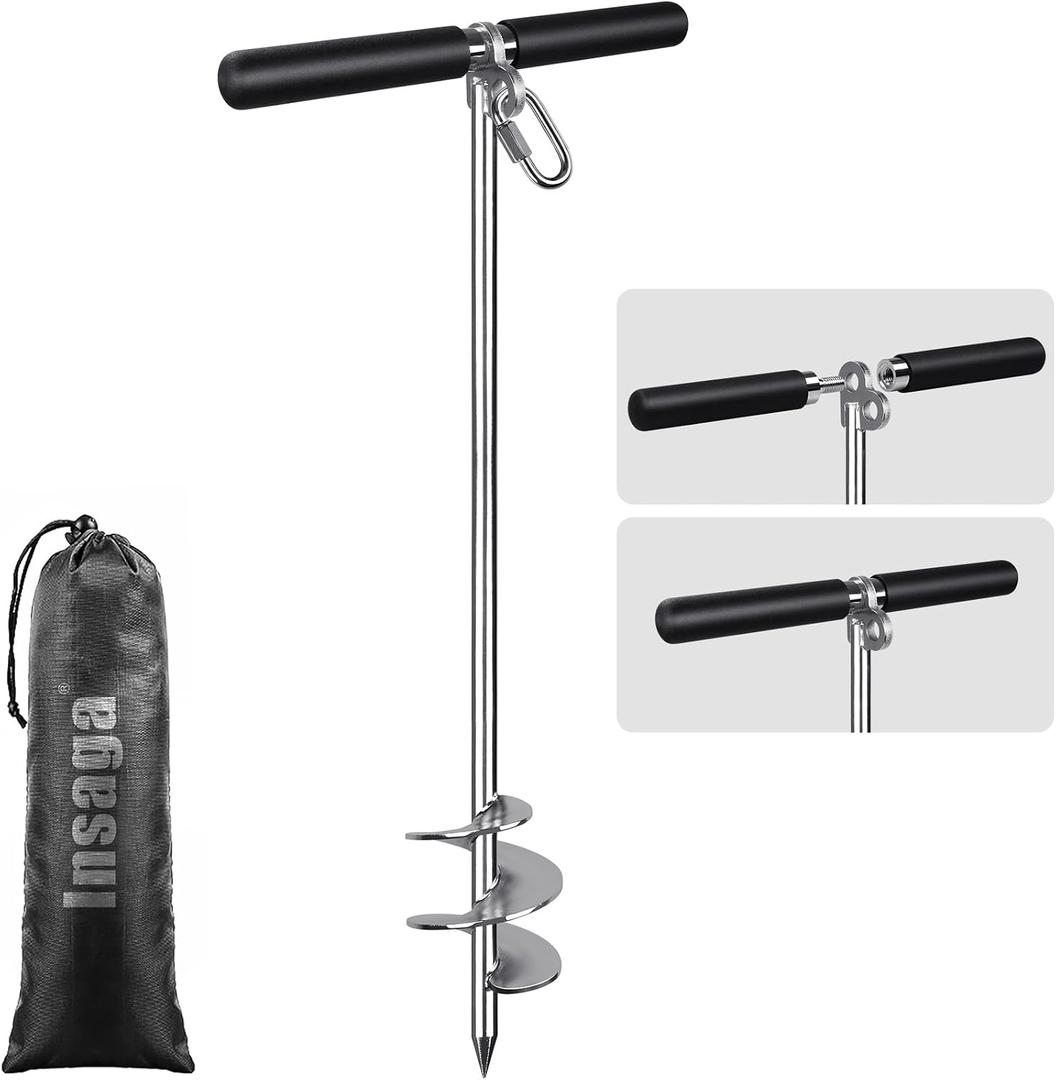 Insaga 304 Stainless Steel Sand Anchor for Boat - Fully Welded Sand Spike for Shallow Water, Kayak, Jet Ski & Pontoon, Non-Slip Handle, 36" Jetski Anchor