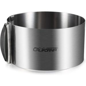CALIFORNIA CADE ELECTRONIC Cake Mold-Cake Ring-Adjustable Round Stainless Steel 6 to 12 Inch, 6 Inch Baking Ring for Supporting Decorating Icing