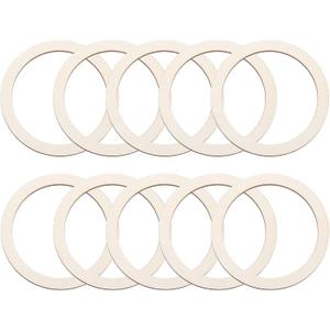 MECCANIXITY 3 Inch Unfinished Wood Rings Natural Wooden Ring Circle Flat Round Shape Ornaments Wooden Slices for Frames, DIY Crafting Projects, Painting, Home Decor, 50Pcs