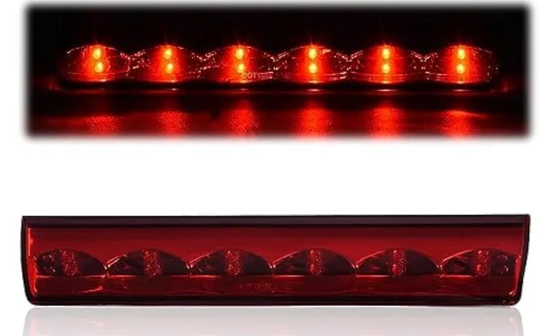 PIT66 LED 3rd Third Brake Light, Compatible with Truck Cap Topper Leer Are Century LED Recessed 3rd Brake Light Lamp Red Lens Chrome Housing