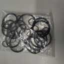 Ivilon Drapery Eyelet Curtain Rings - 1.7" Ring Loop for Hook Pins, Set of 14 - Black