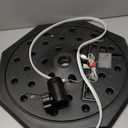 Sundale Outdoor Adjustable Umbrella Table, LED 23'' Portable Polygon Umbrella Tray for 1.5ft Patio Umbrella Pole, Black