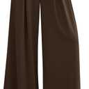 PRETTYGARDEN Womens Wide Leg Trousers 2026 Elastic High Waisted Dress Pants Pleated Slacks Flowy Business Work Palazzo Pants (Small, Brown)