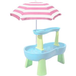 Beach Umbrella for Kids Water Table & Picnic Table Shade, Heavy-Duty Children's Portable Outdoor Umbrella, 47 Inch UV Protection for Sand Play, Camping, Garden and Beach Pink