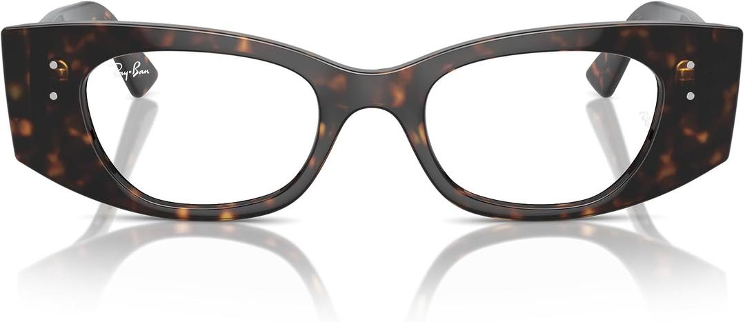Ray-Ban Rx7327 Kat Rectangular Prescription Eyewear Frames (Havana/Demo Lens)
