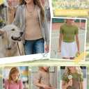 3 Pack Girls Short Sleeve Slim Fit Tops | Cotton, Tight, Ribbed Knit, Crewneck, Round Neck, Cute, Casual, Basic Tees, Solid, Plain, Summer, Versatile, Comfortable