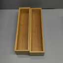 Silverware Tray for Drawer, Stackable Kitchen Bamboo Drawer Organizer 12" x 3" x 2" Set of 2