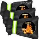 Outdoor Faucet Covers for Winter 3 Pack, Thickened Insulated Pipe Covers for Outside, Yard Maintenance Must Haves Reusable Waterproof Pipe Insulation Foam Tube, 7.7" H x 5.9" W, BlackReflective