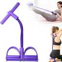 21 Fitness Resistance Bands-4 Tube Pedal Ankle Puller, Elastic Yoga Pedal Puller Resistance Band, Stretching Bands for Arm and Leg Workouts Abdomen, AB Training Auxiliary Device for Women Men (Purple)