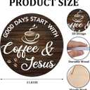 2PCS Coffee Bar Sign, Vintage Coffee Bar Signs for Wall, Suitable for Kitchen, Home, Office, Cafe, Bar, Hot Drink Shop, Housewarming Gift, 11.8 * 11.8 In/13.8 * 4.9 In