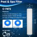 Yoojequa® CCP520 Pool Filter Cartridge Compatible with C-7472, Clean and Clear Plus 520, PCC130, R173578, 178585, 817-0143, FC-1978, FC-6475, 160332, 4 x 125 Sq. Ft Pool Filter Cartridge, 4 Pack