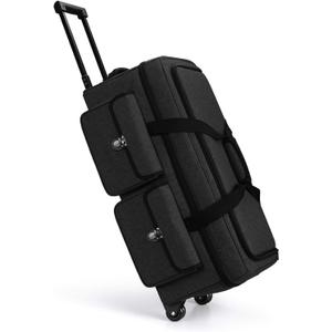 Yarwo Rolling Craft Tote Bag with Wheels Compatible for Cricut Maker 4, Maker 3, Maker, Explore 4, Explore 3, Cameo 4/5, Double Layers Carrying Case for Die Cut Machine and Supplies, Black(Patented)
