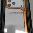 OATSBASF 9 Case for iPhone 17 Pro Max Bumper Case Metal, Aluminum Frame Slim Fit No Back Design, Compatible with MagSafe, Shockproof Protection, Minimalist Frameless Phone Case, Orange (Orange-Camera stand)