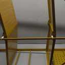 ALANNG 73.6 Inch Folding Bookshelf, 6 Tier Metal Bookcase and Bookshelves, Tall Shelves for Living Room Office Bedroom, Heavy Duty Book Shelve Free Standing Open (Gold, 1PACK)