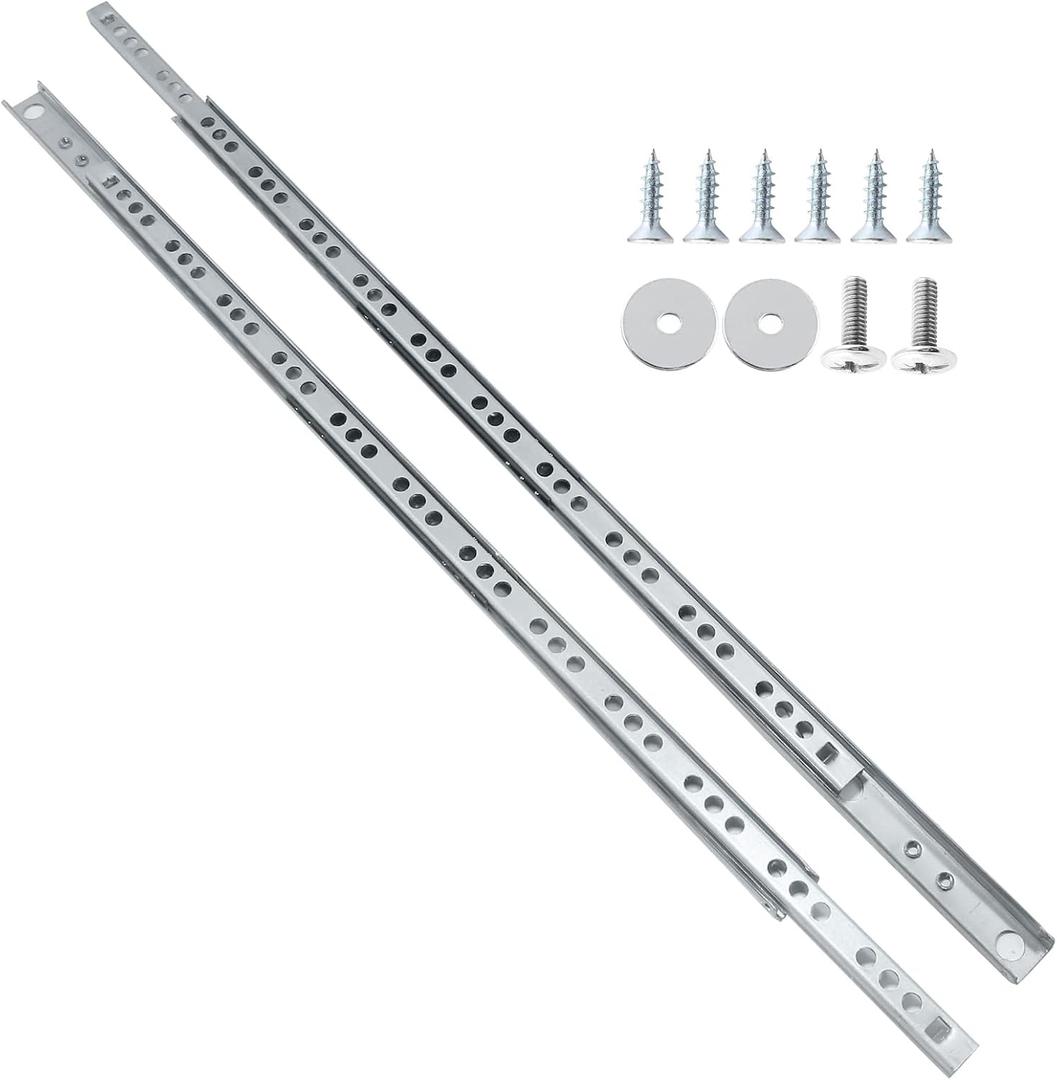 15.7 Inch Drawer Slides, Metal Drawer Slide Small Drawer Rails Ball Bearing Two Way Slide Track Rail Pack of 12 (0.7" Wide)