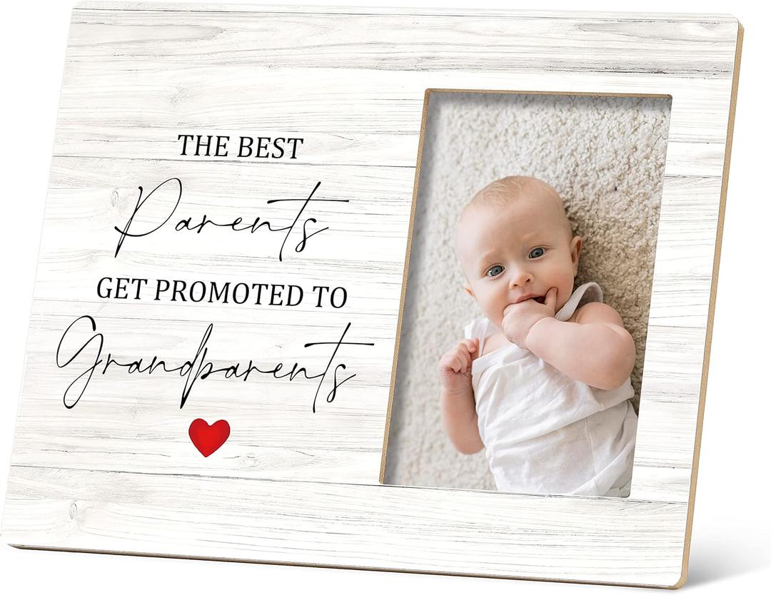 SRADMO Grandparents Picture Frames,Grandkids Photo Frame,The Best Parents Get Promoted To Grandparents Picture Frame,Baby Grandpa Grandma Photo Frame 8x10,Grandparents Baby Announcement GiftsWhite-2