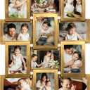 J.M.Deco 12 Opening Photo Collage Frame for Wall Decor, 4 x 6 Picture Frame Collage Wall Hanging, One-Piece Design, Retro Gold
