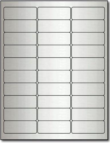 2 5/8" x 1" Silver Foil Address Labels for Laser Printers - 300 Labels